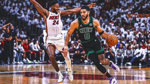 JIMMY BUTLER Trending Image: Celtics top Heat 102-88 despite Kristaps Porzingis' injury to take a 3-1 East playoff series lead